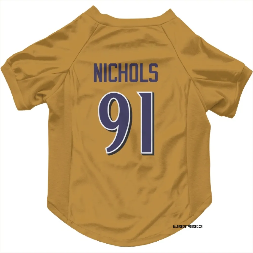 Baltimore Ravens Rayshad Nichols Gold Pet Jersey for Dog & Cat