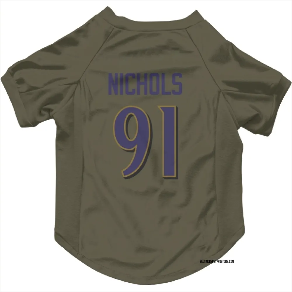 Baltimore Ravens Rayshad Nichols Olive Pet Jersey for Dog & Cat