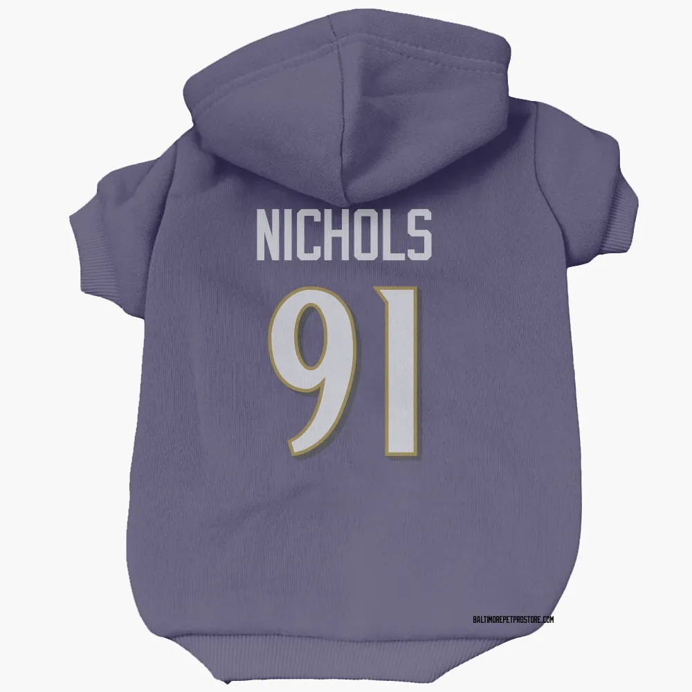 Baltimore Ravens Rayshad Nichols Purple Pet Hoodie for Dog & Cat