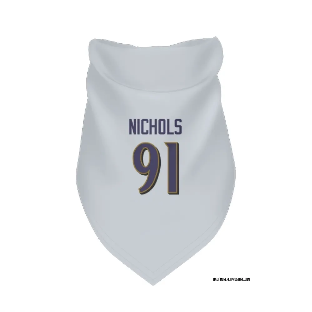 Baltimore Ravens Rayshad Nichols White Pet Bandana for Dog & Cat