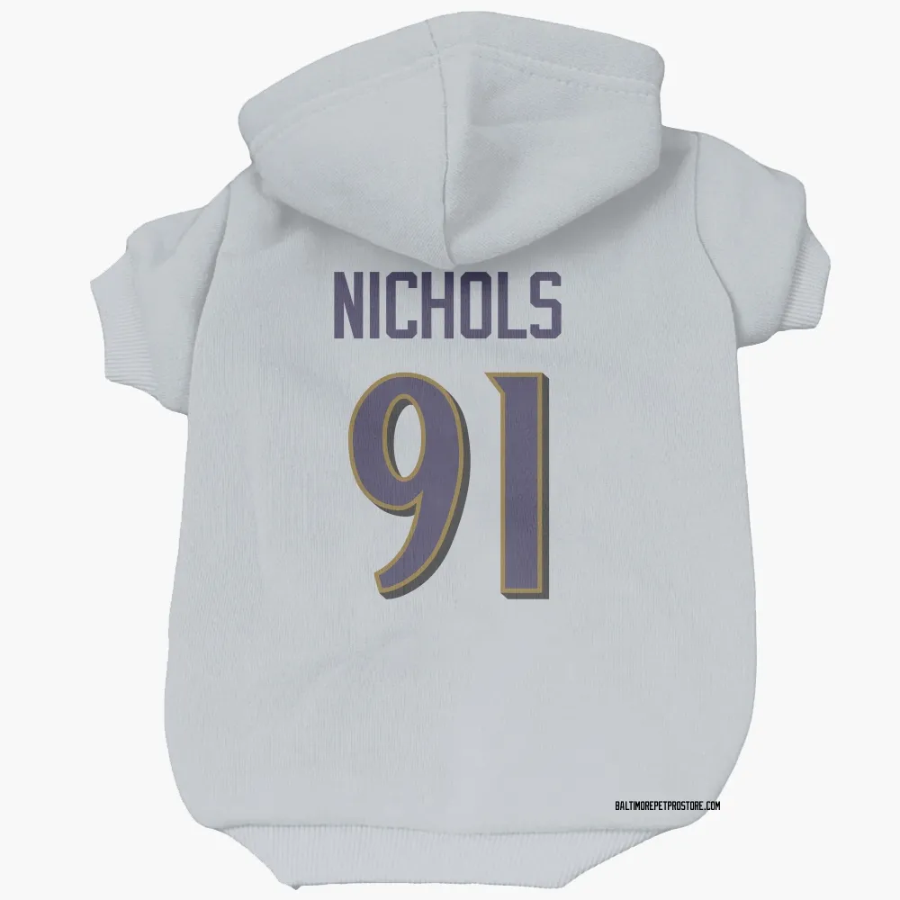 Baltimore Ravens Rayshad Nichols White Pet Hoodie for Dog & Cat
