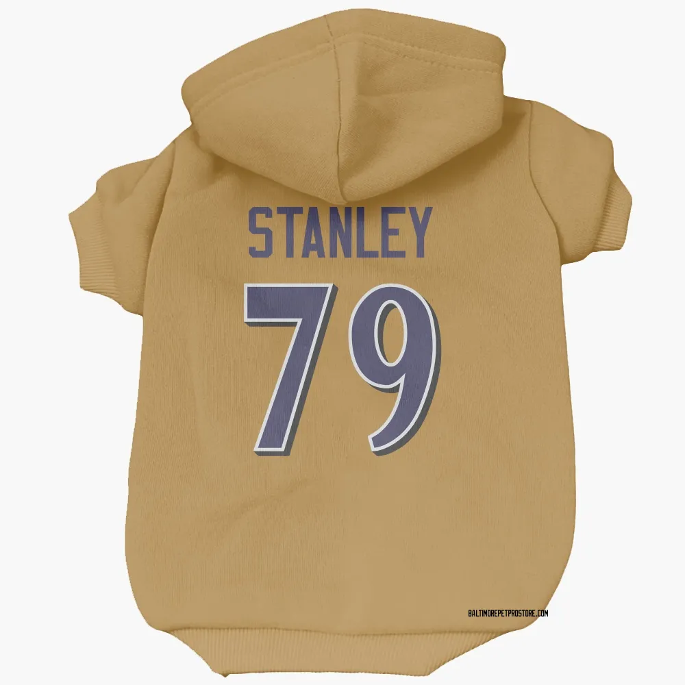 Baltimore Ravens Ronnie Stanley Gold Pet Hoodie for Dog & Cat