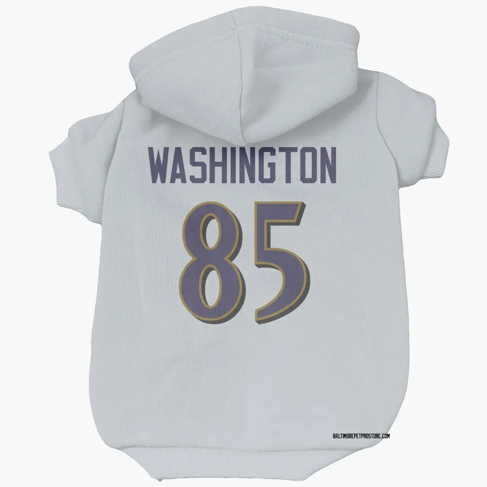 Baltimore Ravens Scotty Washington White Pet Hoodie for Dog & Cat