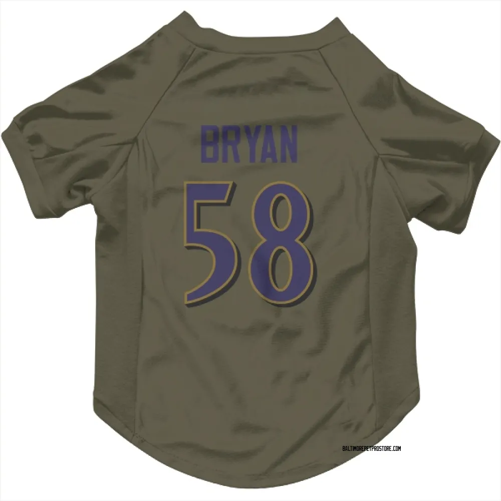 Baltimore Ravens Taven Bryan Olive Pet Jersey for Dog & Cat