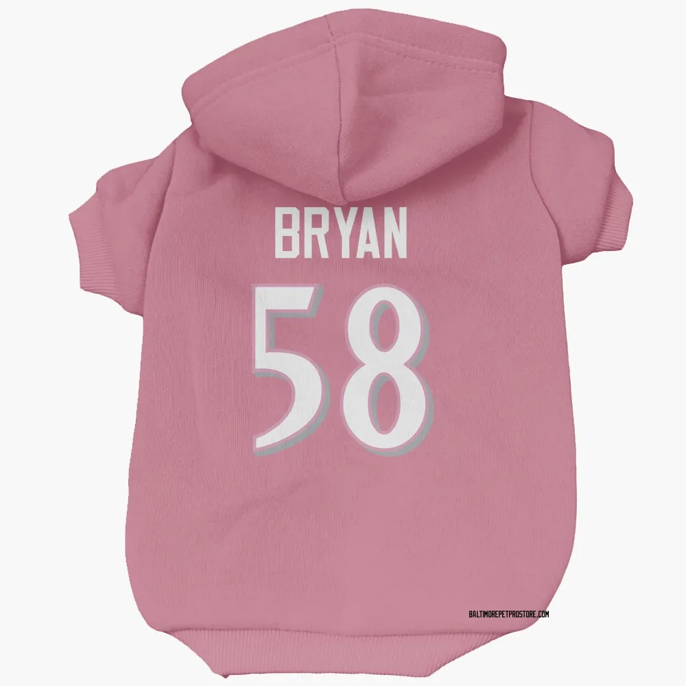 Baltimore Ravens Taven Bryan Pink Pet Hoodie for Dog & Cat