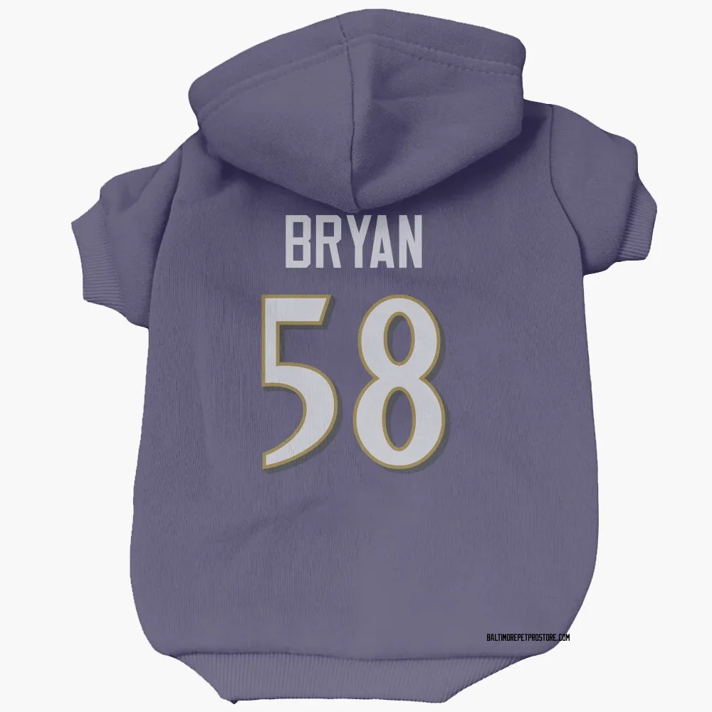 Baltimore Ravens Taven Bryan Purple Pet Hoodie for Dog & Cat