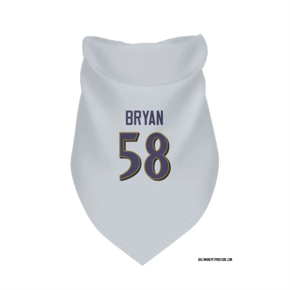 Baltimore Ravens Taven Bryan White Pet Bandana for Dog & Cat