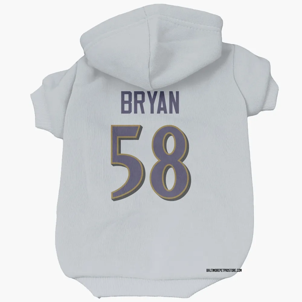 Baltimore Ravens Taven Bryan White Pet Hoodie for Dog & Cat