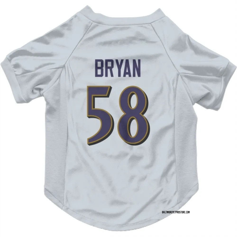 Baltimore Ravens Taven Bryan White Pet Jersey for Dog & Cat