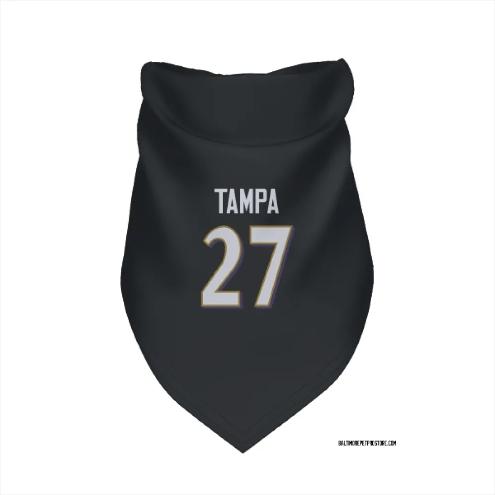 Baltimore Ravens T.J. Tampa Black Pet Bandana for Dog & Cat