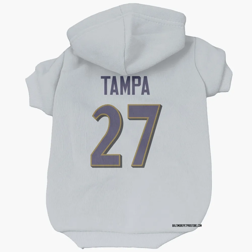 Baltimore Ravens T.J. Tampa White Pet Hoodie for Dog & Cat