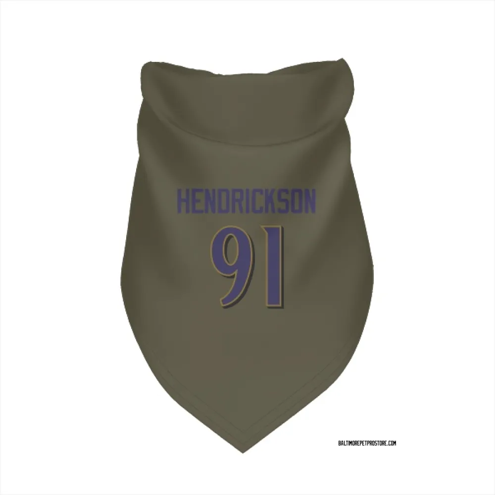 Baltimore Ravens Trey Hendrickson Olive Pet Bandana for Dog & Cat