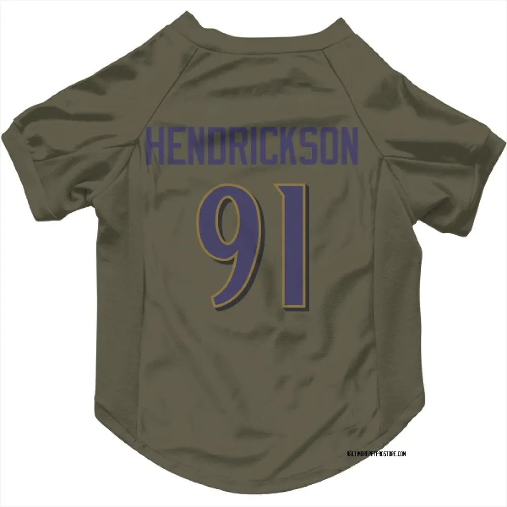Baltimore Ravens Trey Hendrickson Olive Pet Jersey for Dog & Cat