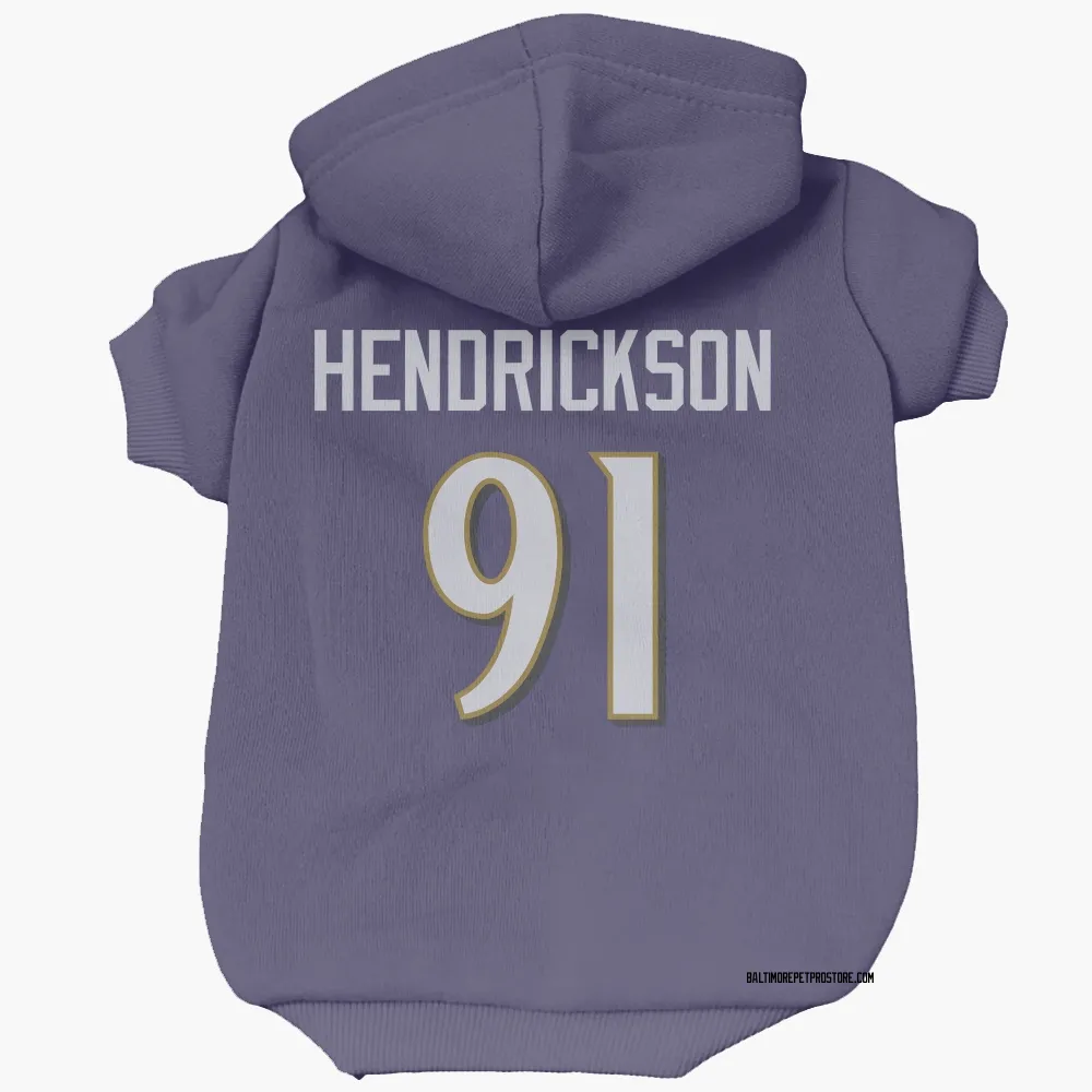 Baltimore Ravens Trey Hendrickson Purple Pet Hoodie for Dog & Cat