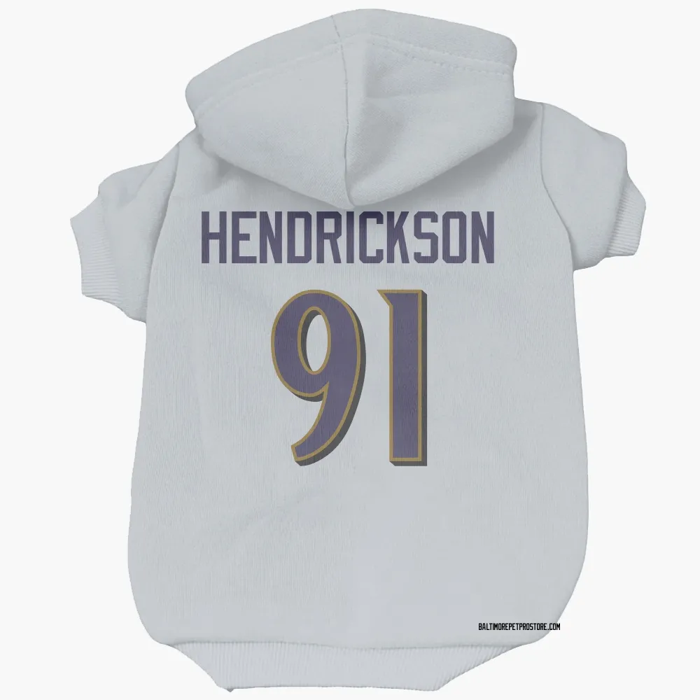 Baltimore Ravens Trey Hendrickson White Pet Hoodie for Dog & Cat