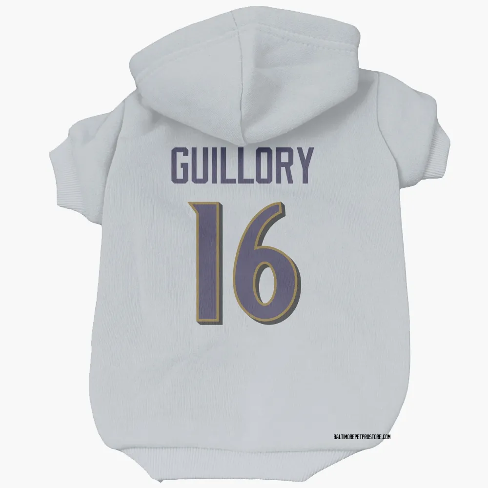 Baltimore Ravens Xavier Guillory White Pet Hoodie for Dog & Cat