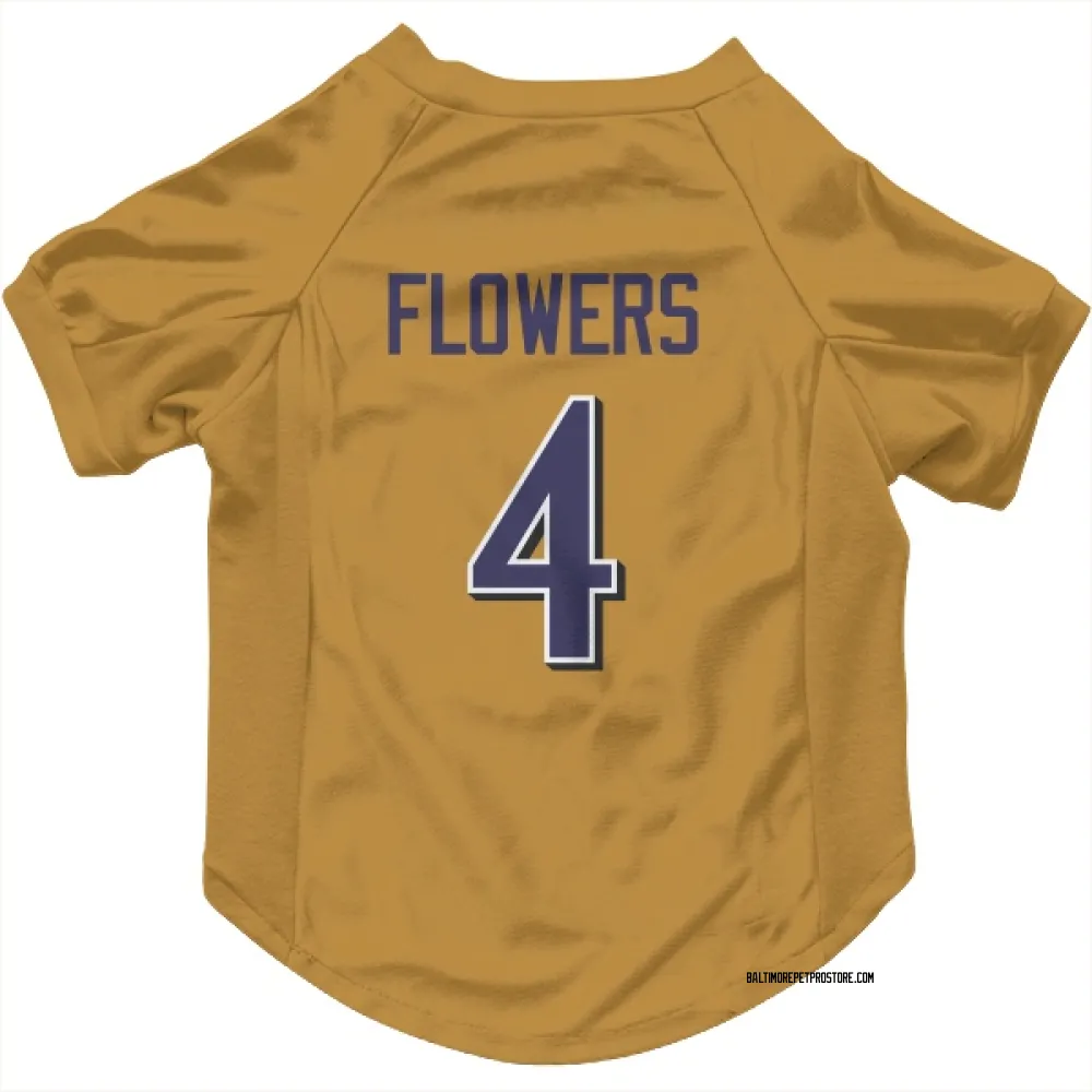 Baltimore Ravens Zay Flowers Gold Pet Jersey for Dog & Cat