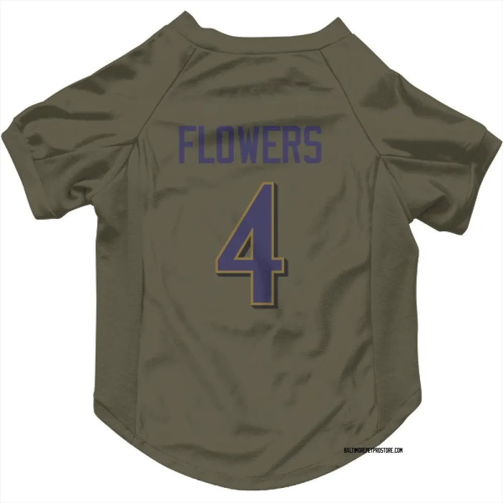 Baltimore Ravens Zay Flowers Olive Pet Jersey for Dog & Cat