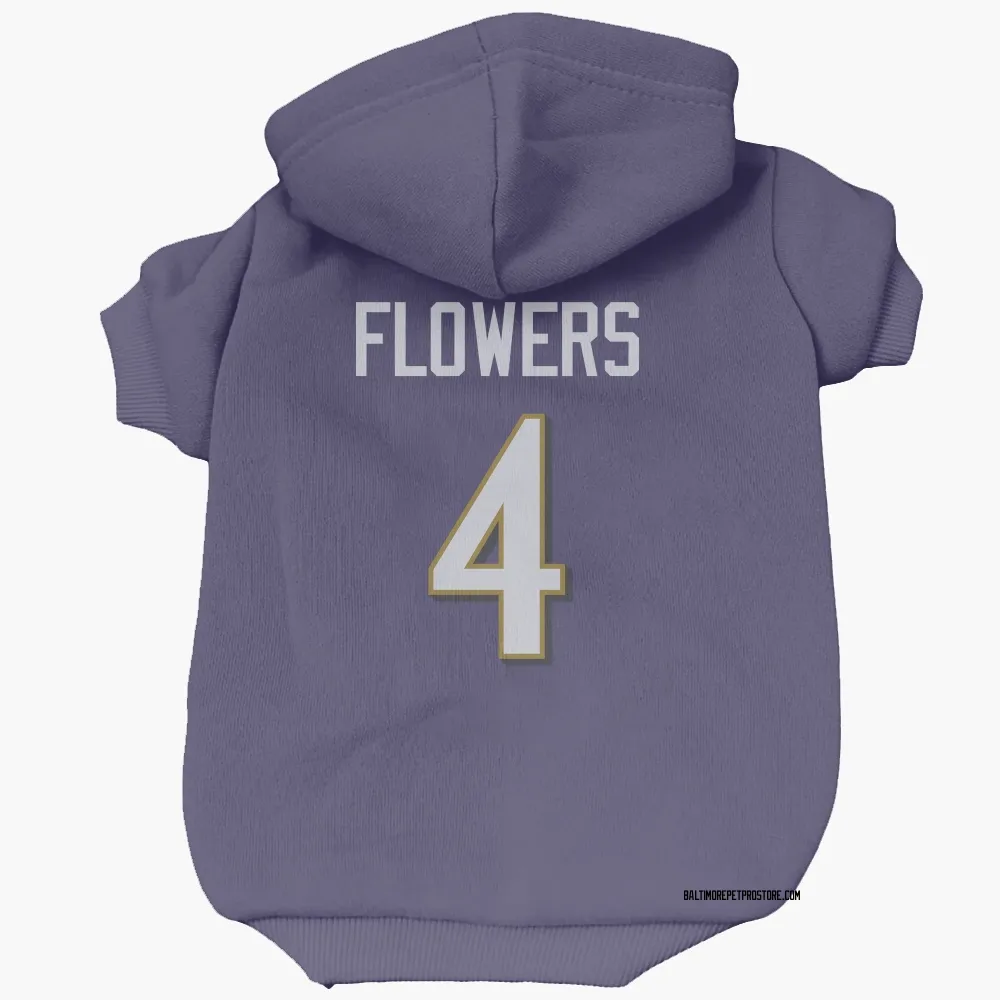 Baltimore Ravens Zay Flowers Purple Pet Hoodie for Dog & Cat
