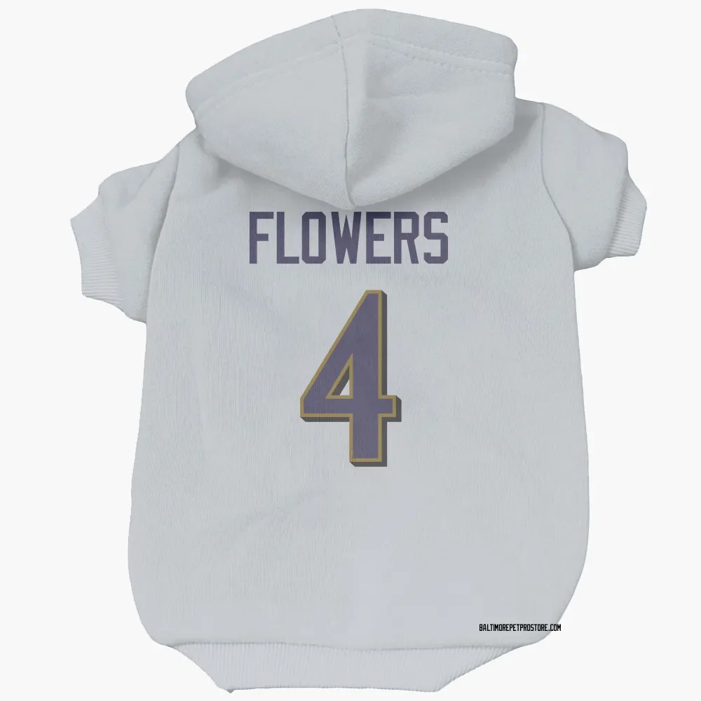 Baltimore Ravens Zay Flowers White Pet Hoodie for Dog & Cat