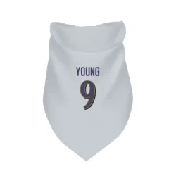 Baltimore Ravens Zion Young White Pet Bandana for Dog & Cat